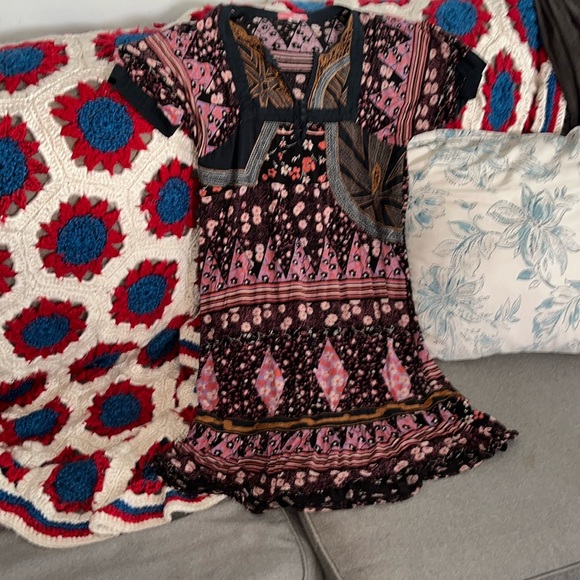 Boho mini dress RAINBOW PAISLEY PRINT - Picture 3 of 7